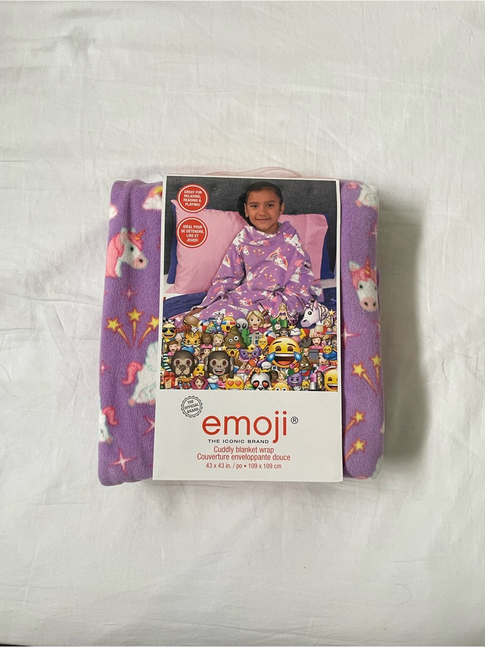 Target Emoji Kids Unicorn Purple Cuddly Blanket Wrap